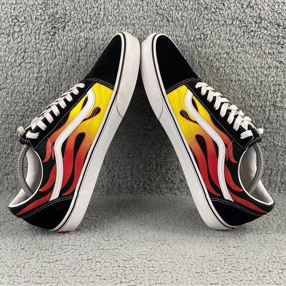 VANS FLAME OLD SKOOL SHOES MANS 11.5 PRINTS LACE UP MULTI COLOR SUEDE SNEAKERS - Picture 8 of 16